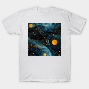 Van Gogh Starry Night Outer Space Pattern 14 T-Shirt